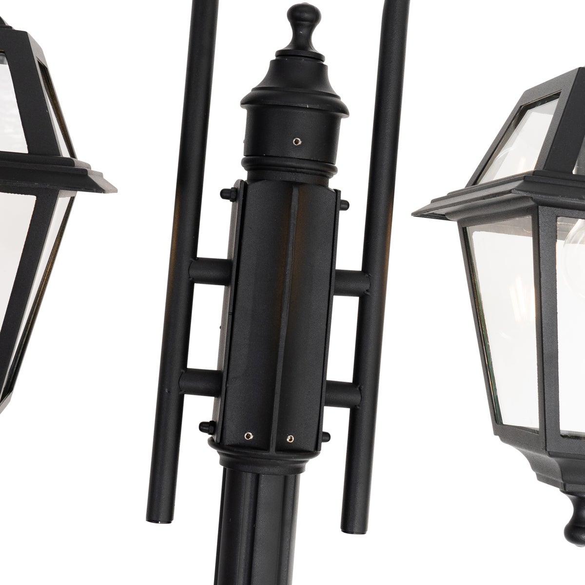 Lanterna da esterno classica nera 235 cm 2 luci IP44 - Berta - 4
