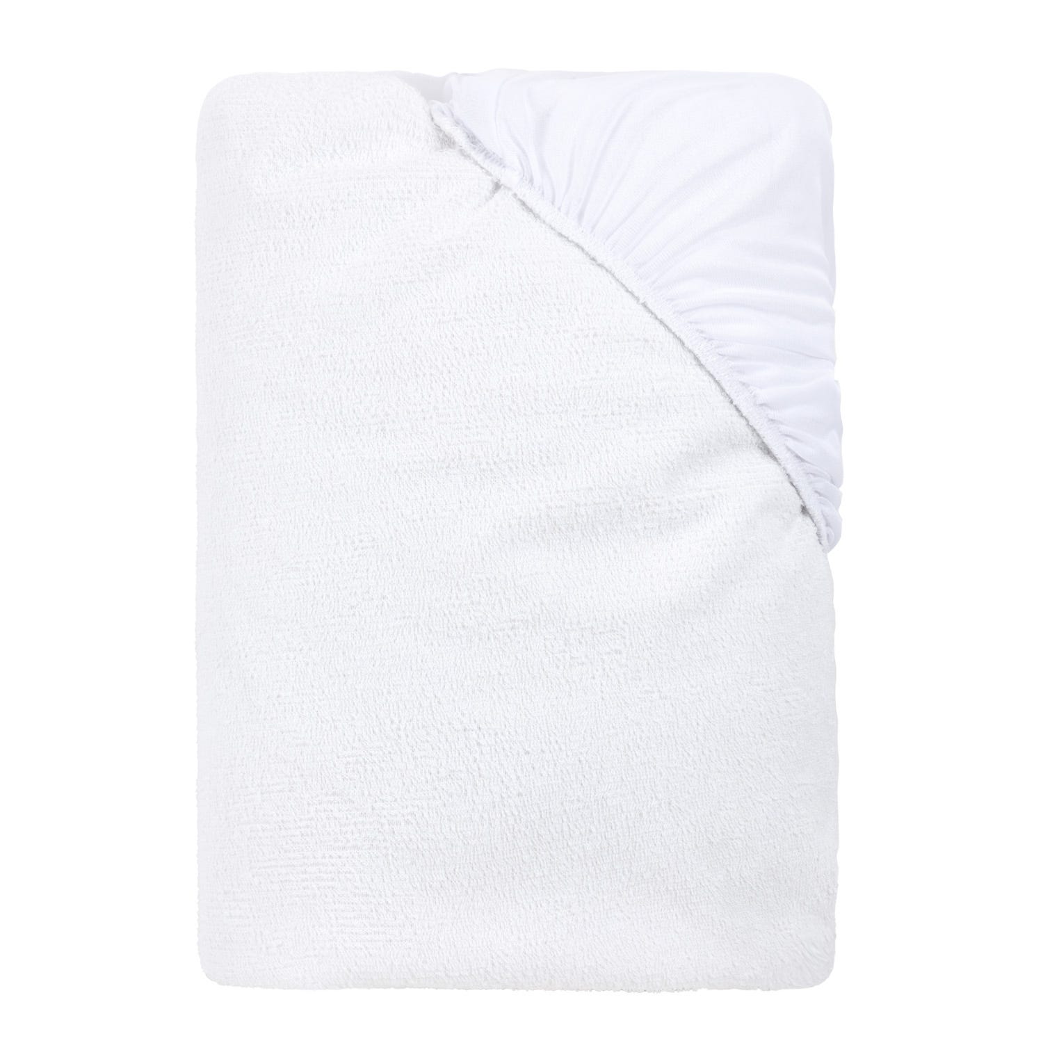Protège matelas pour lit enfant en éponge et imperméable - Blanc Protège matelas pour lit enfant en éponge et imperméable - Blanc