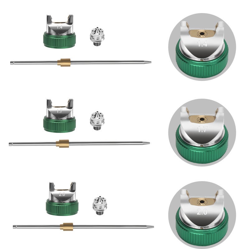 Pistolet à peinture HVLP avec buse de 1,4mm 1,7mm 2,0mm et godet gravité de 600 ml - 5