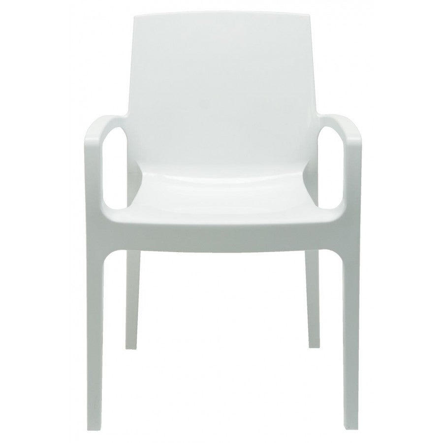 Chaise avec accoudoirs polypropylène Lou Blanc - 7