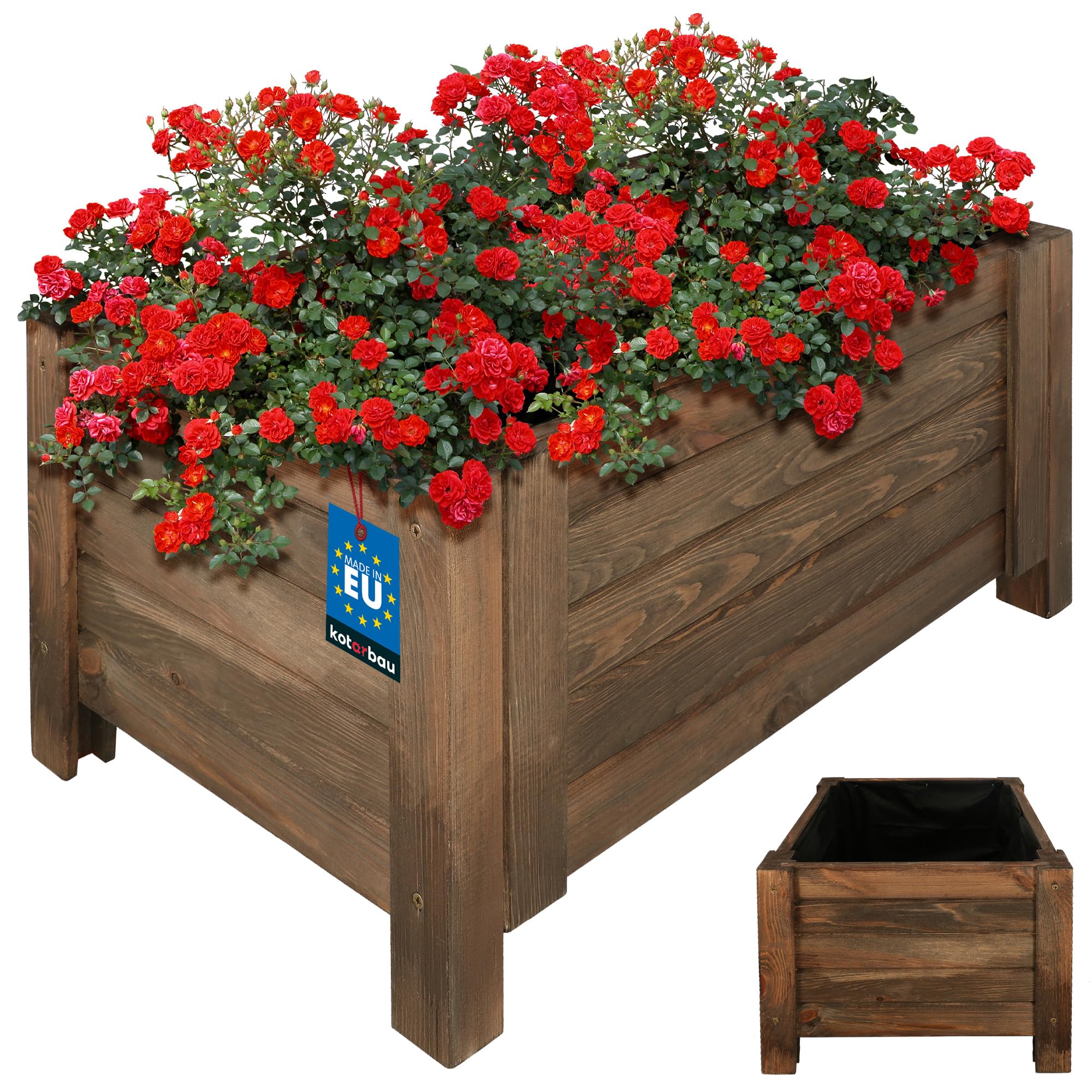 Doniczka donica ogrodowa skrzynia skrzynka taras drewniana 60x39 na kwiaty - KOTARBAU