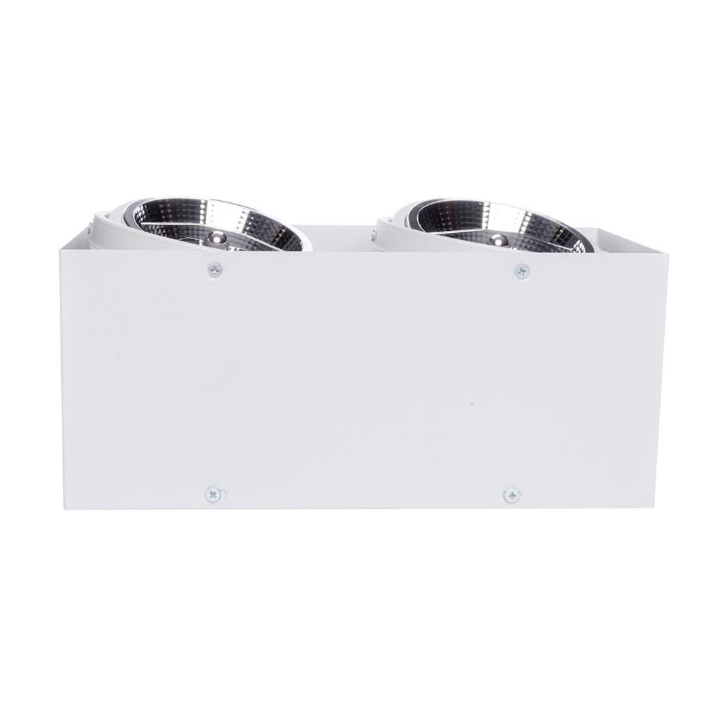 Reflektor sufitowy spot natynkowy Plaza prostokątny biały 2xAR111x35W wym: 33 x 15 cm aluminium Milagro
