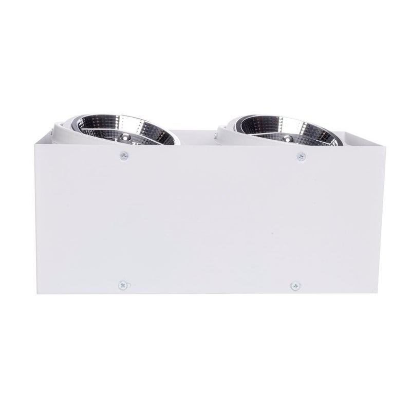 Reflektor sufitowy spot natynkowy Plaza prostokątny biały 2xAR111x35W wym: 33 x 15 cm aluminium Milagro