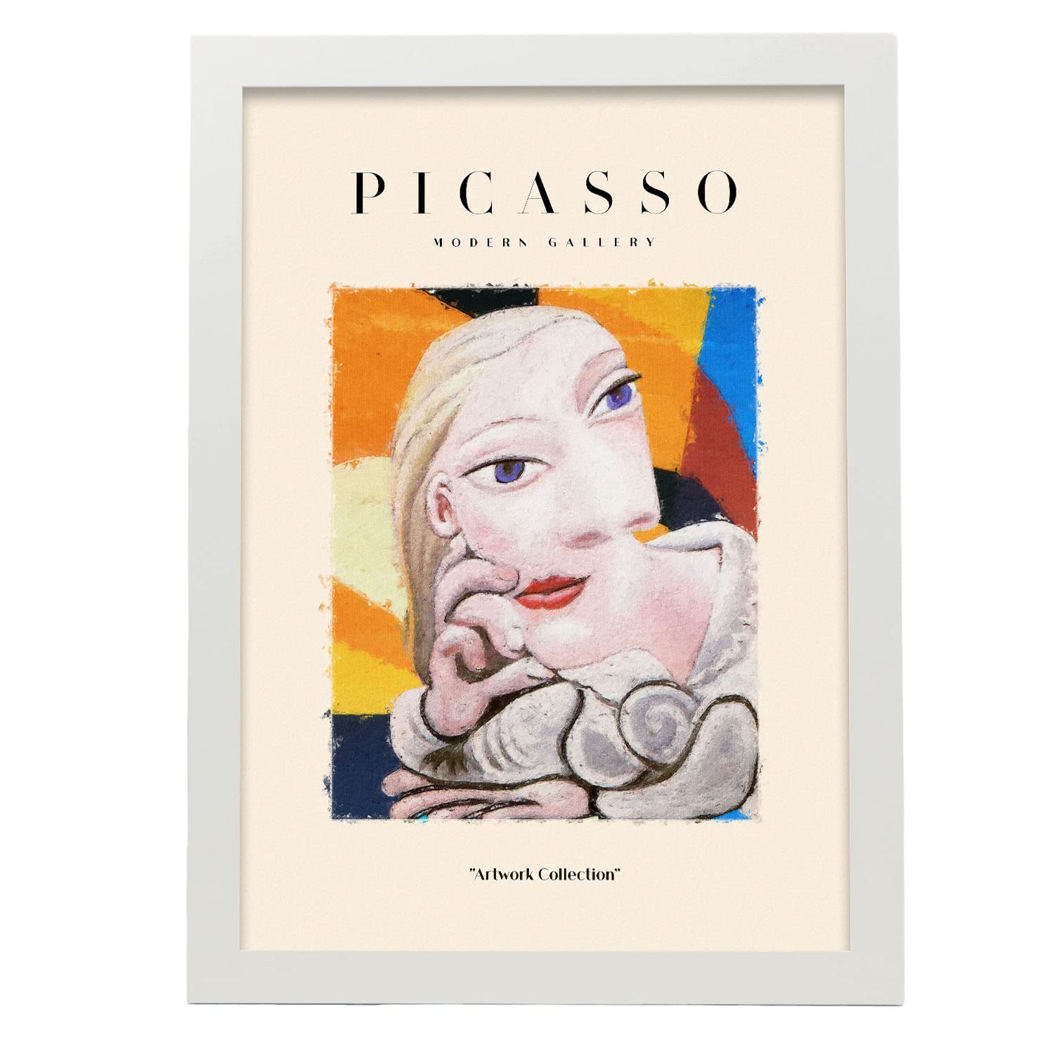 Nacnic póster de colección picasso 32 ilustraciones en estilo exhibición de arte surrealismo y cubismo para la tamaño a3 con marco blanco