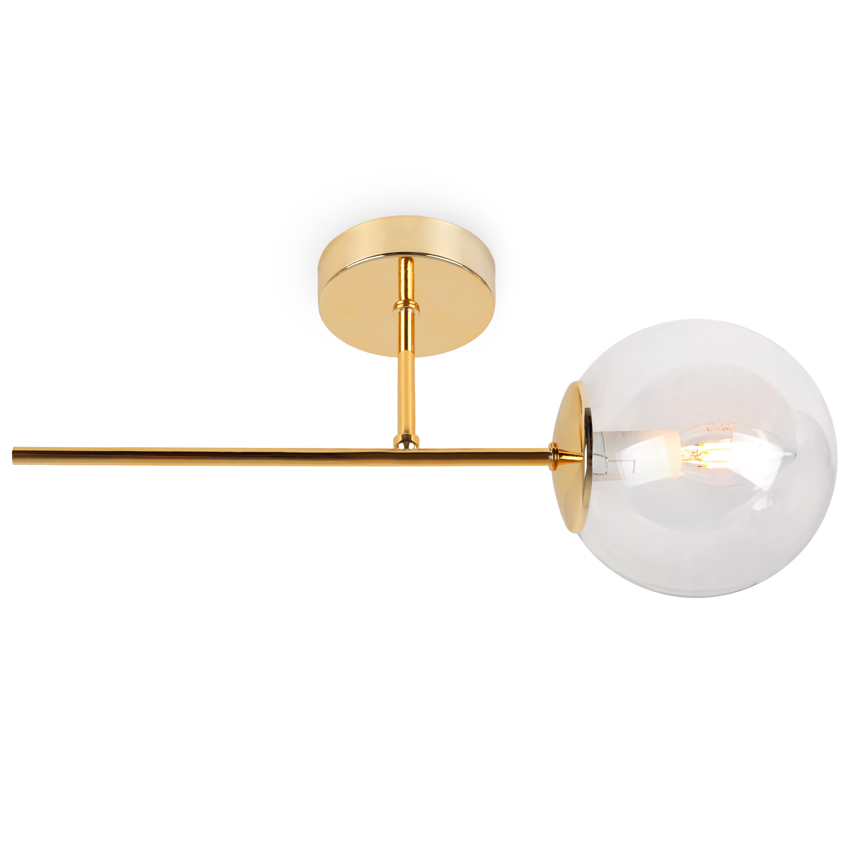 Lampa kinkiet ścienny złota Siena loft 1xE14 klosz kula szklana bezbarwna Light Home LH - 2