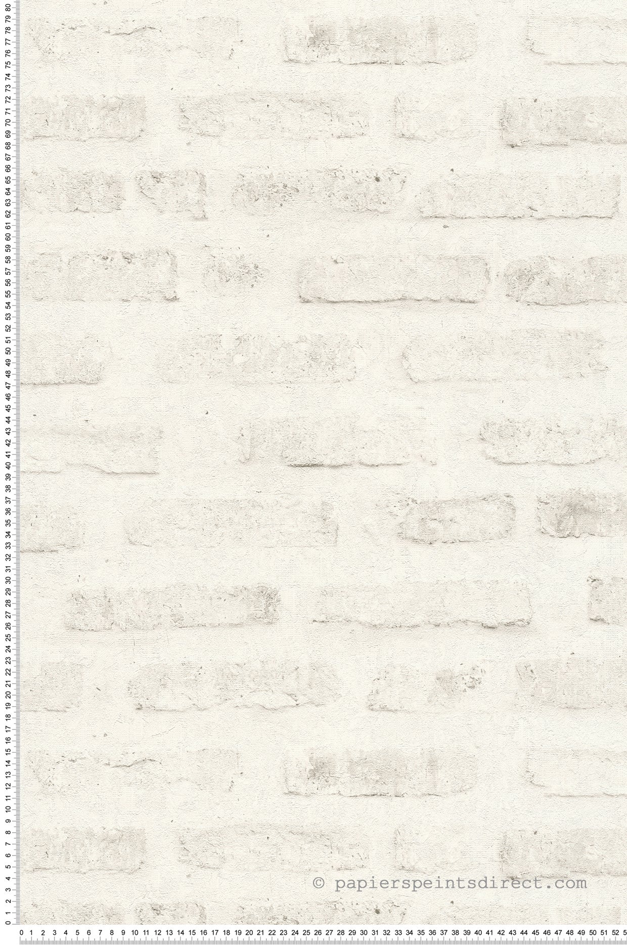 Tapeta ceglana ściana białym - 53 cm x 10.05 m - LIVINGWALLS