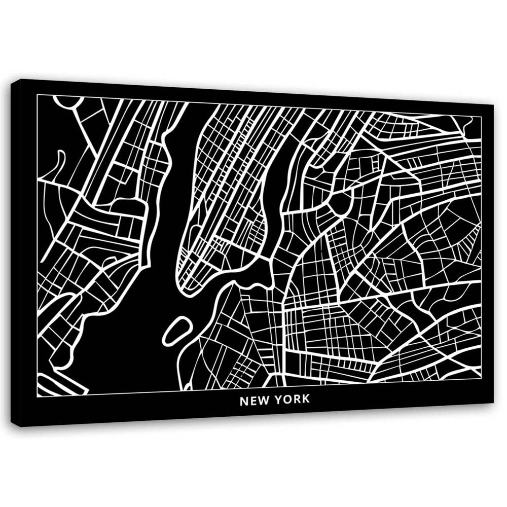 Obraz na płótnie, Nowy Jork - plan miasta 100x70
