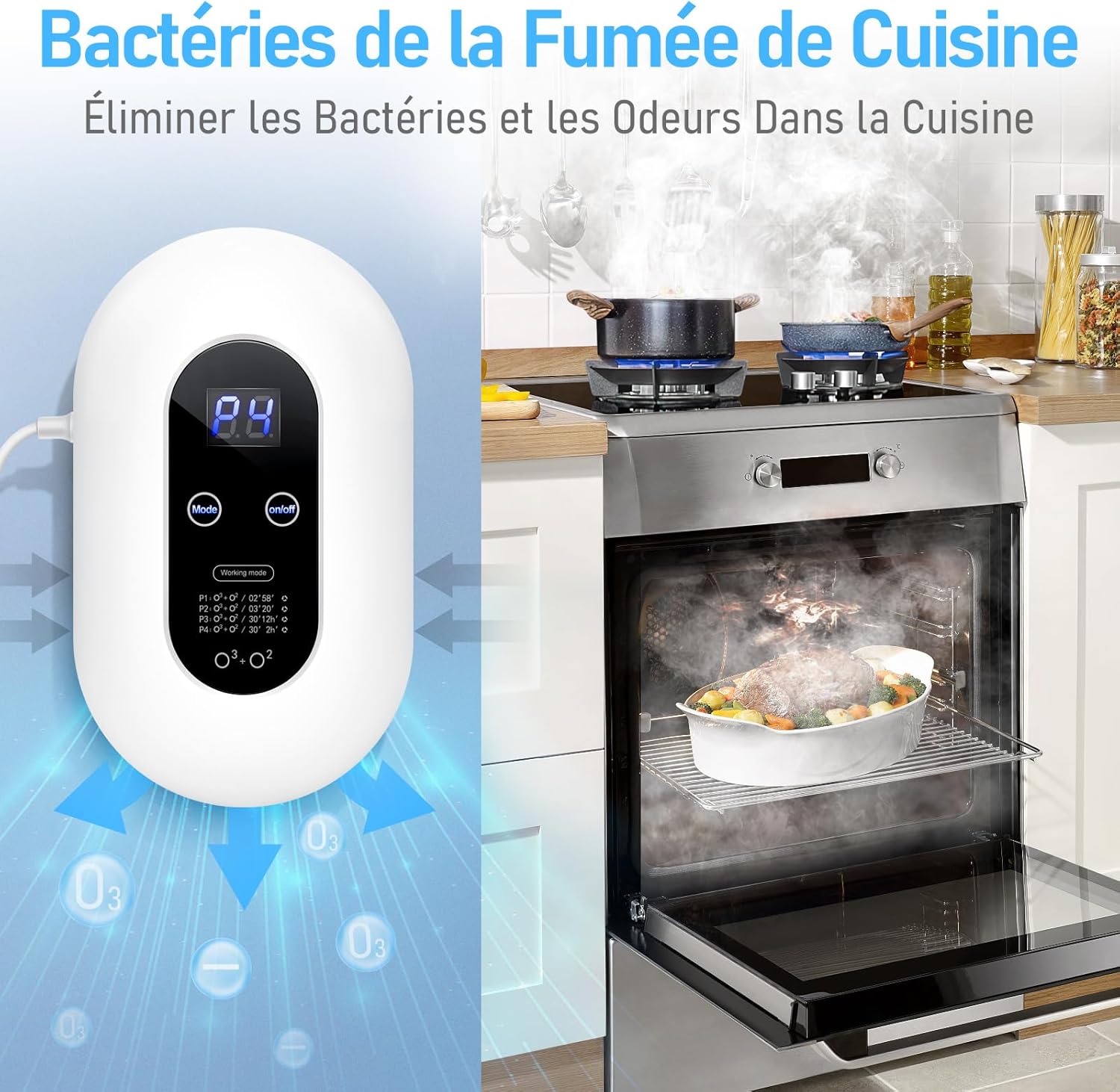 Purificador de aire, mini purificador de aire de ozono, desodorizante y para dormitorio, baño y cocina. - 7