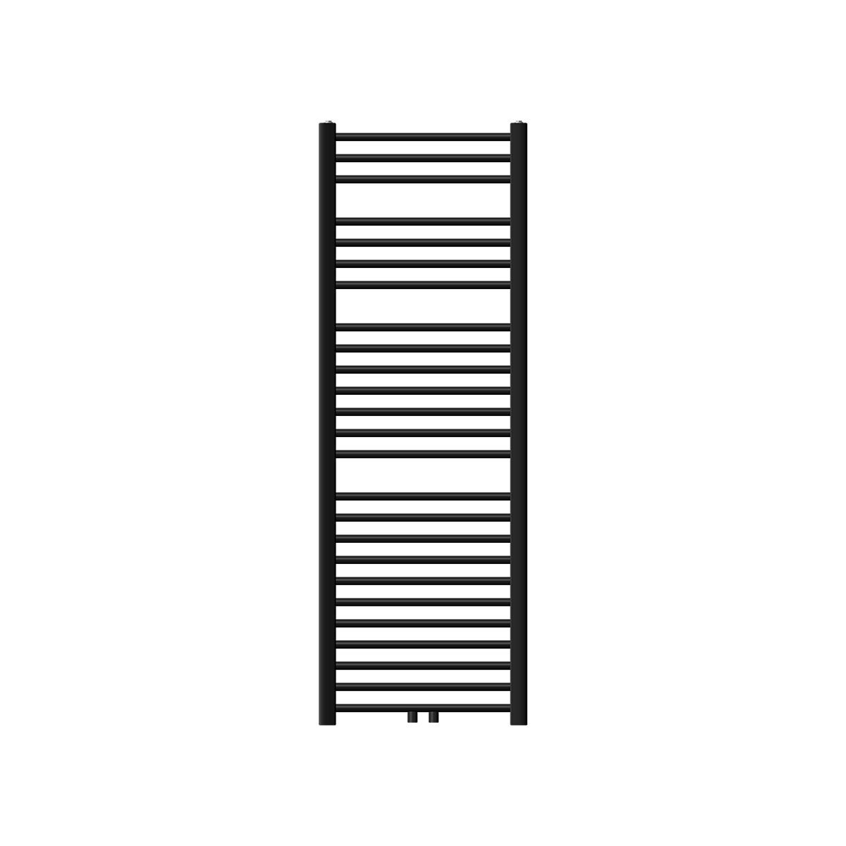 LuxeBath Grzejnik lazienkowy Sahara 500x1500 mm czarny matowy zakrzywiony z podlaczeniem srodkowym Grzejnik dekoracyjny Podgrzewacz reczników Suszarka