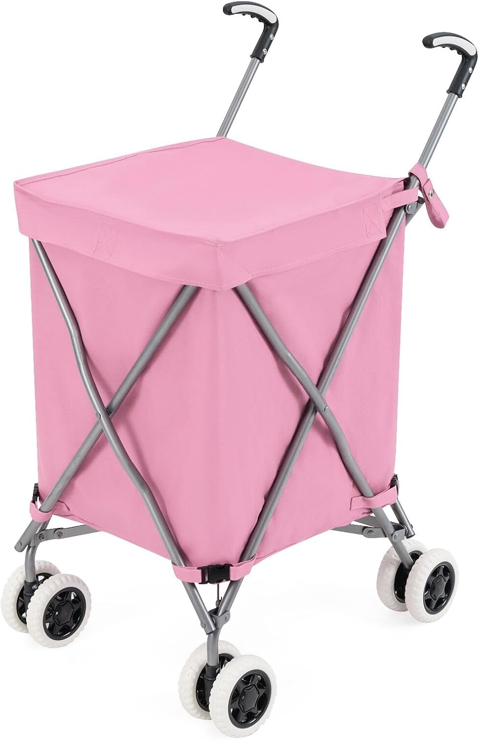 Carrello Spesa Pieghevole con Ruote, Carrello Portaspesa con Fodera in Tessuto Oxford Rimovibile e Impermeabile, 90L, Capacità di peso 55 kg ( - 2