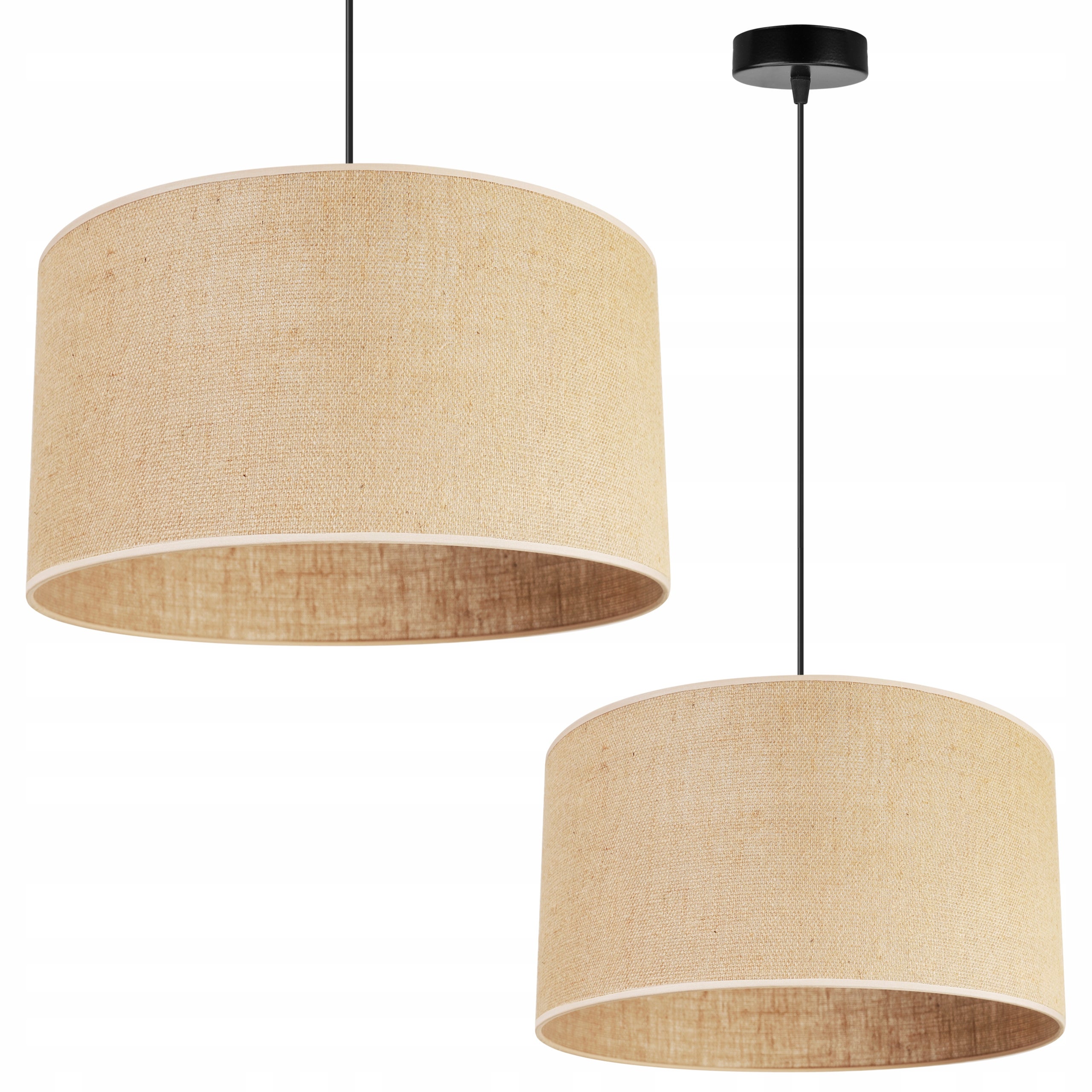 Lampa sufitowa wisząca Juta loft 1xE27 abażur walec beżowy Light Home LH