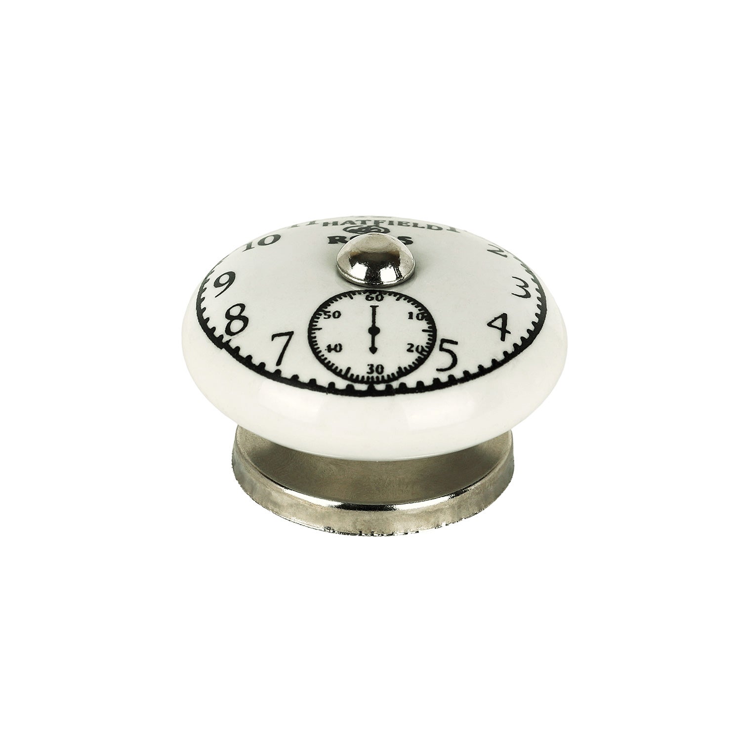 Bouton de meuble CLOCK, Porcelaine blanc Ø35 mm - 5