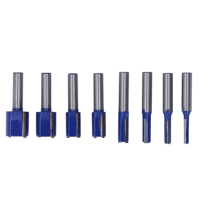 4 Pièces Fraise Defonceuse 8mm, Tige Fraise à Affleurer, Fraise A