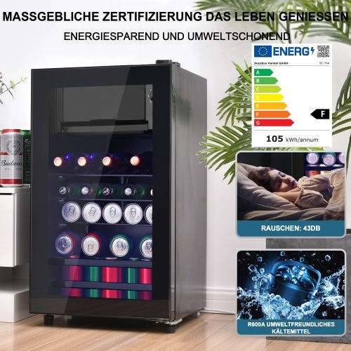 Mini Frigorifero Portatile Da 70 Lattine – 1,7 Piedi Cubi Per Bibite, Birra E Vino, Con Display Digitale E Ripiani Rimovibili