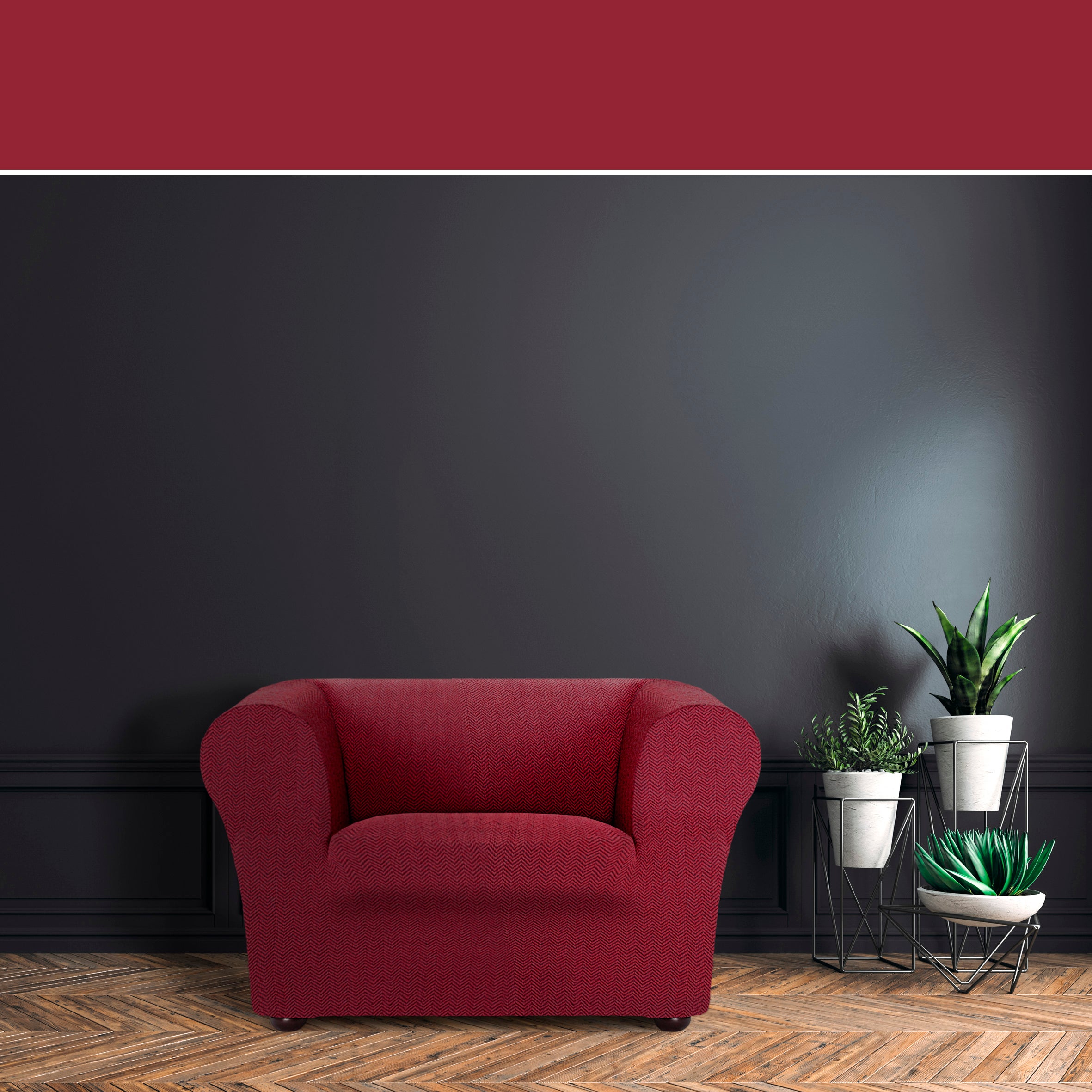 Copripoltrona Jaz Chester/Klippan bielastico bordeaux 70 - 130 cm - 3