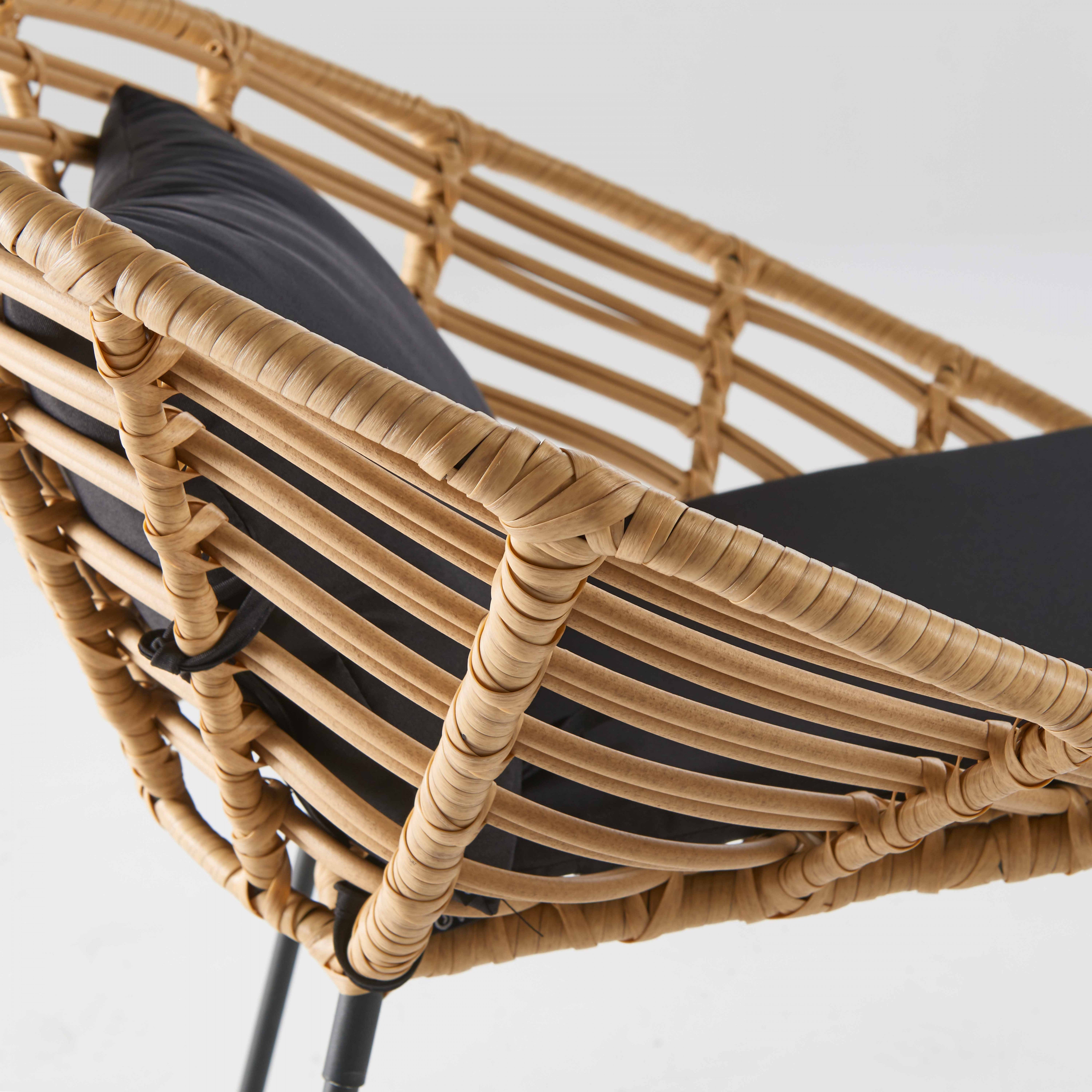 Lot de 2 fauteuils de jardin rond en résine tressée - 5