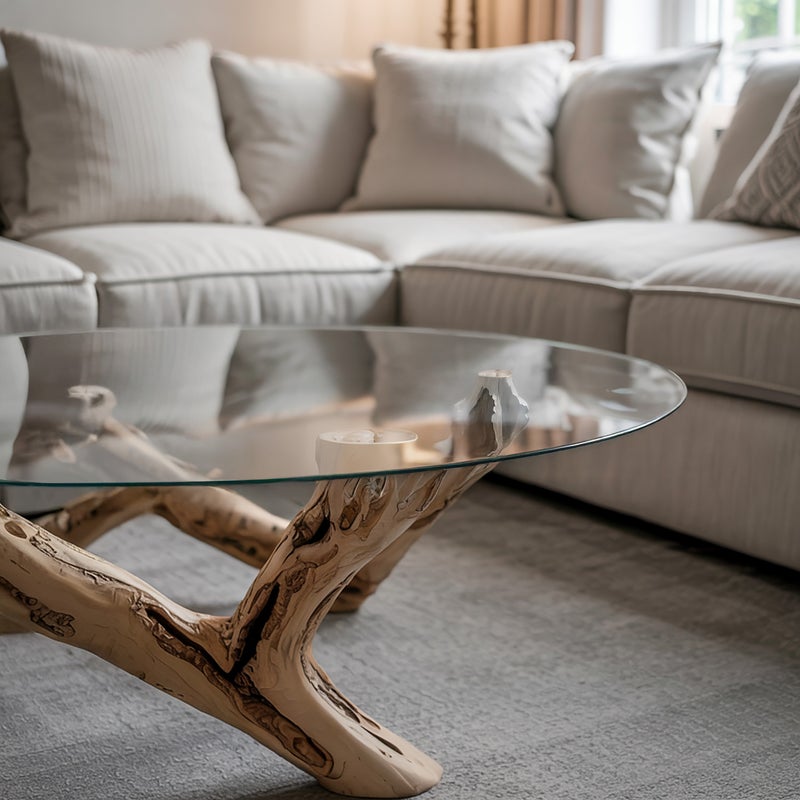 Szklany okrągły blat na stół - hartowana osłona powierzchni stołu - transparentna - Tulup | fi90