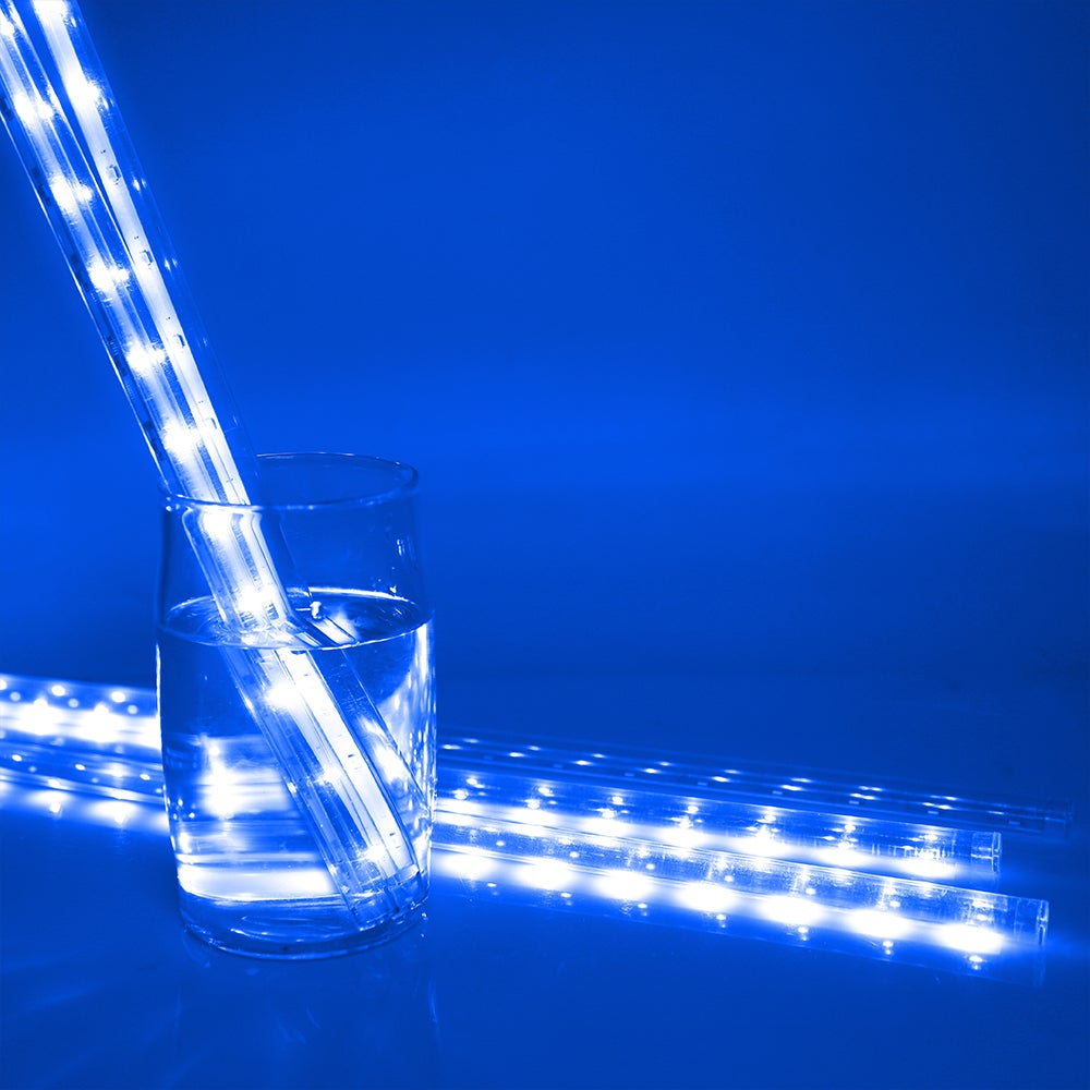 PhilzOps Luci Della Pioggia di Meteore Esterno, 240 LED 30cm 10 Tubi Natale Meteore Luce Impermeabile Doccia Pioggia Luci per Natale Albero Balcone Giardino Festa Nozze Decorazione, Bianco Caldo