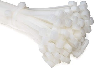 1000 Pezzi Fascette Plastica Professionali, 200mm x 4.8mm Fascette Elettricista, Fascette di Plastica Resistente Allatemperature Alla Trazione 23kg per Uso Interno ed Esterno, Bianco