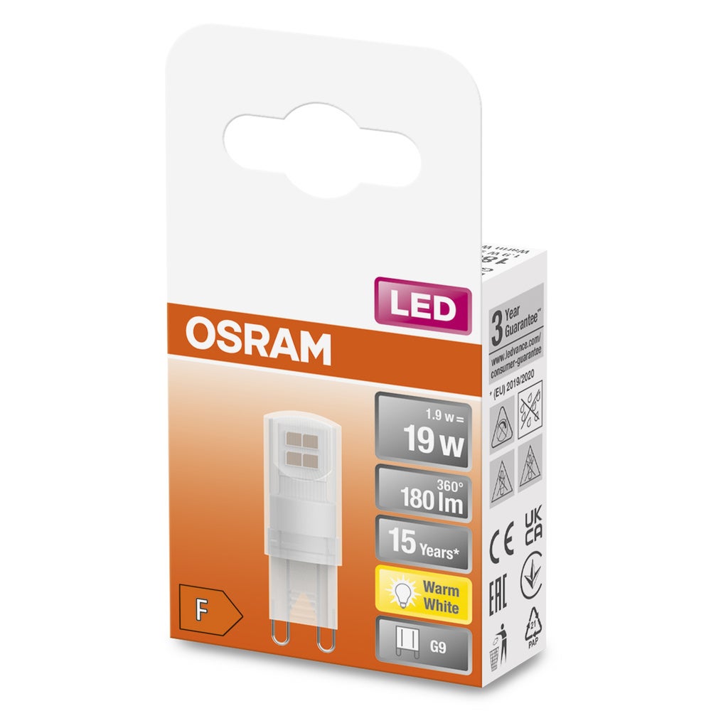 OSRAM Lampe à LED Star PIN, G9-base, optique mate ,Blanc chaud (2700K), 180 Lumen, Remplacement de la traditionnelle 19W-Ampoules 1-Pack - 3