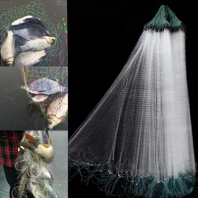 Dioche Filet De Pêche Coulé à La Main 2.4m - Nylon Avec Lest Galvanisé - Style Américain