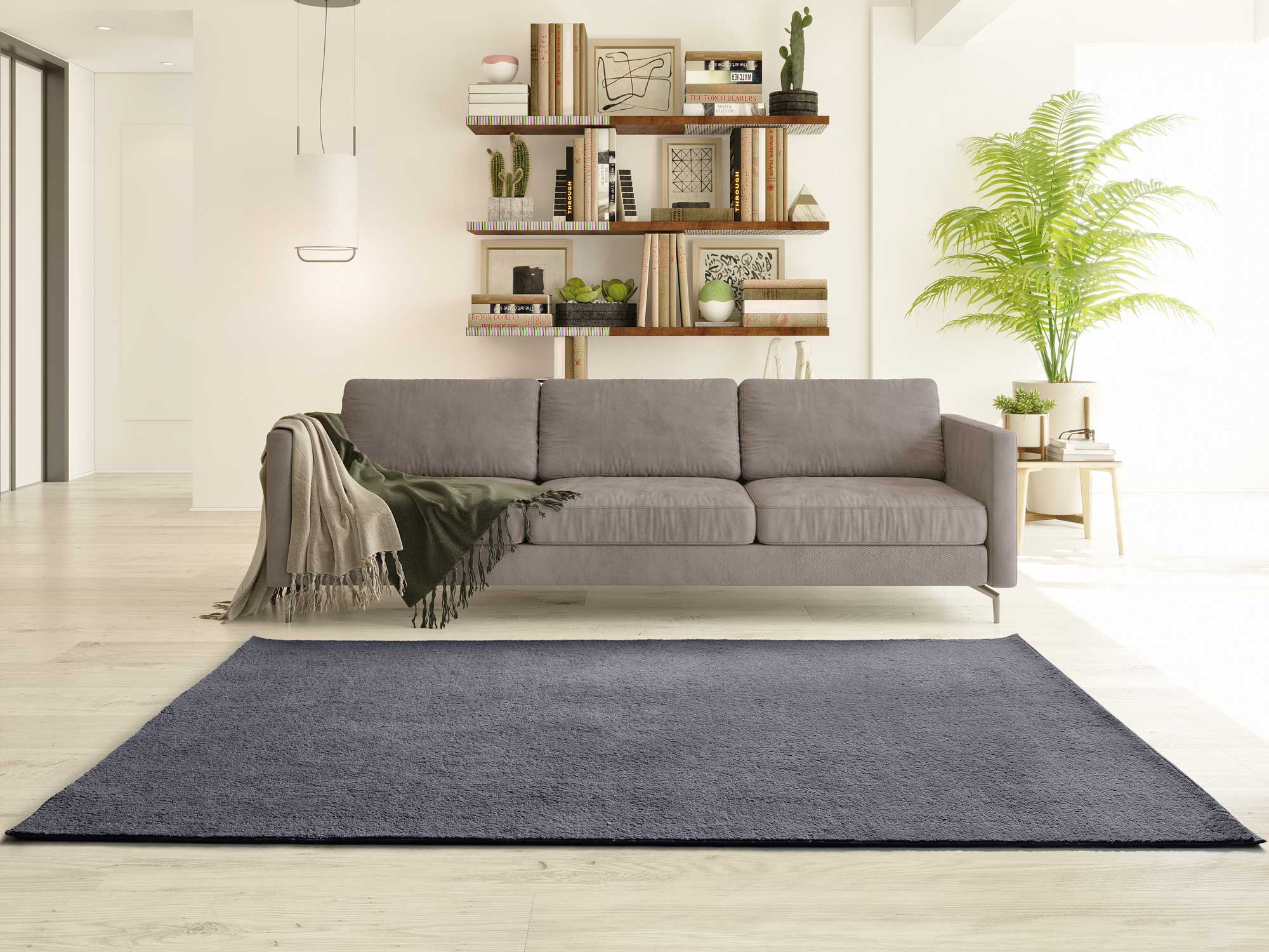 Prostokątny antracytowy dywan do wnętrz 80 x 150 cm CORALINE gładki - ATTICGO