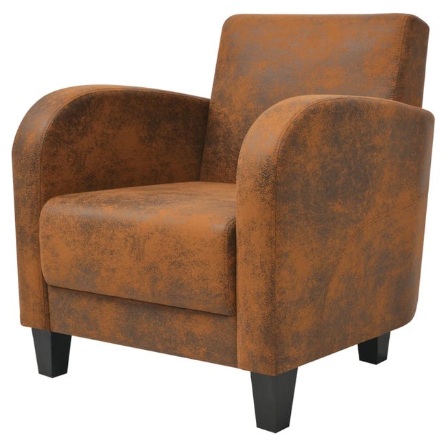Lot de 2 fauteuils tissu effet daim kaki | 3 Suisses Lot de 2 fauteuils tissu effet daim kaki | 3 Suisses