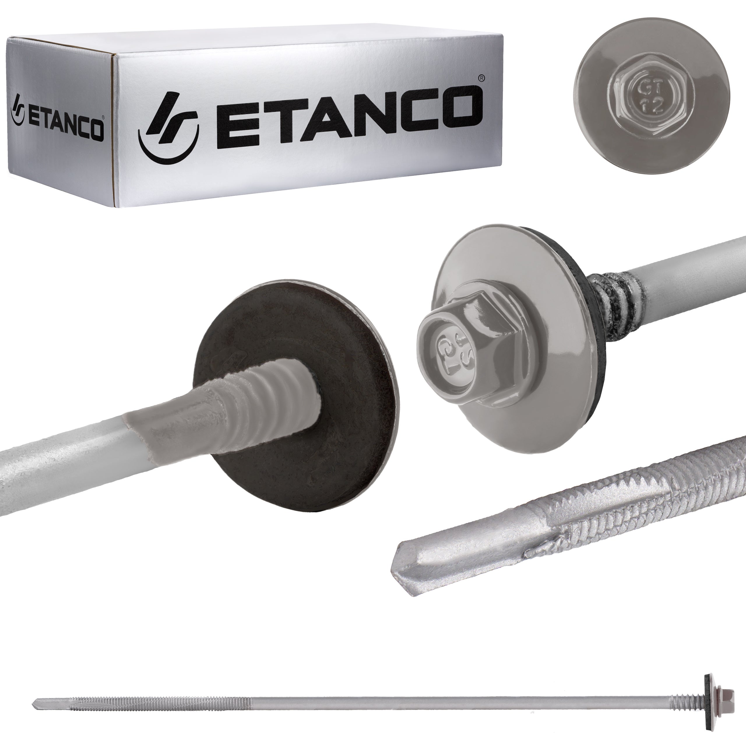 Wkręty do płyt warstwowych Etanco GTR12 SP 5,5/6,3x230mm RAL 9007 100szt