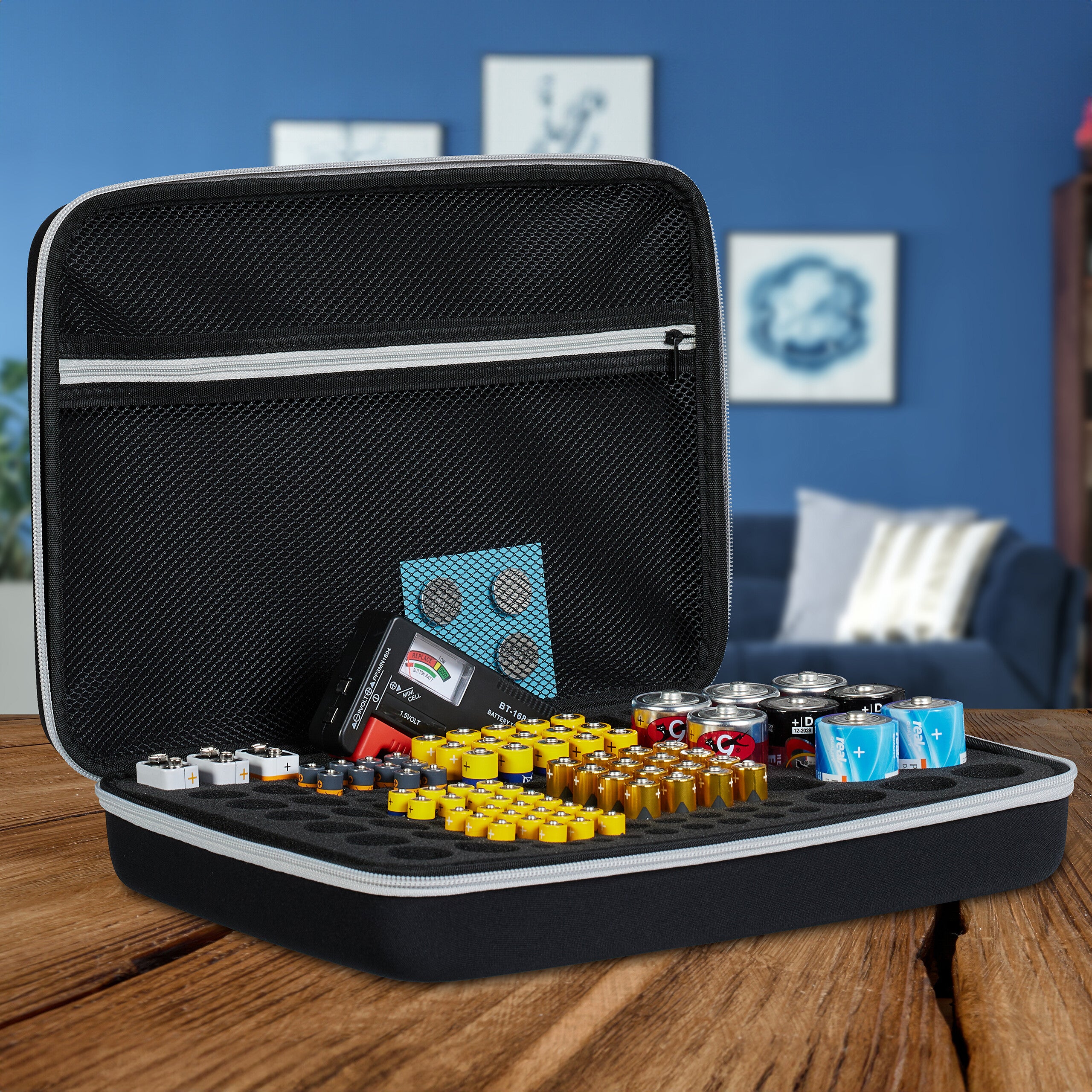 Tester Batterie Organizer Batterie Makerfire - 110 Slot Con Tester Incluso Per Tutte Le Misure Test Batterie Makerfire - 3