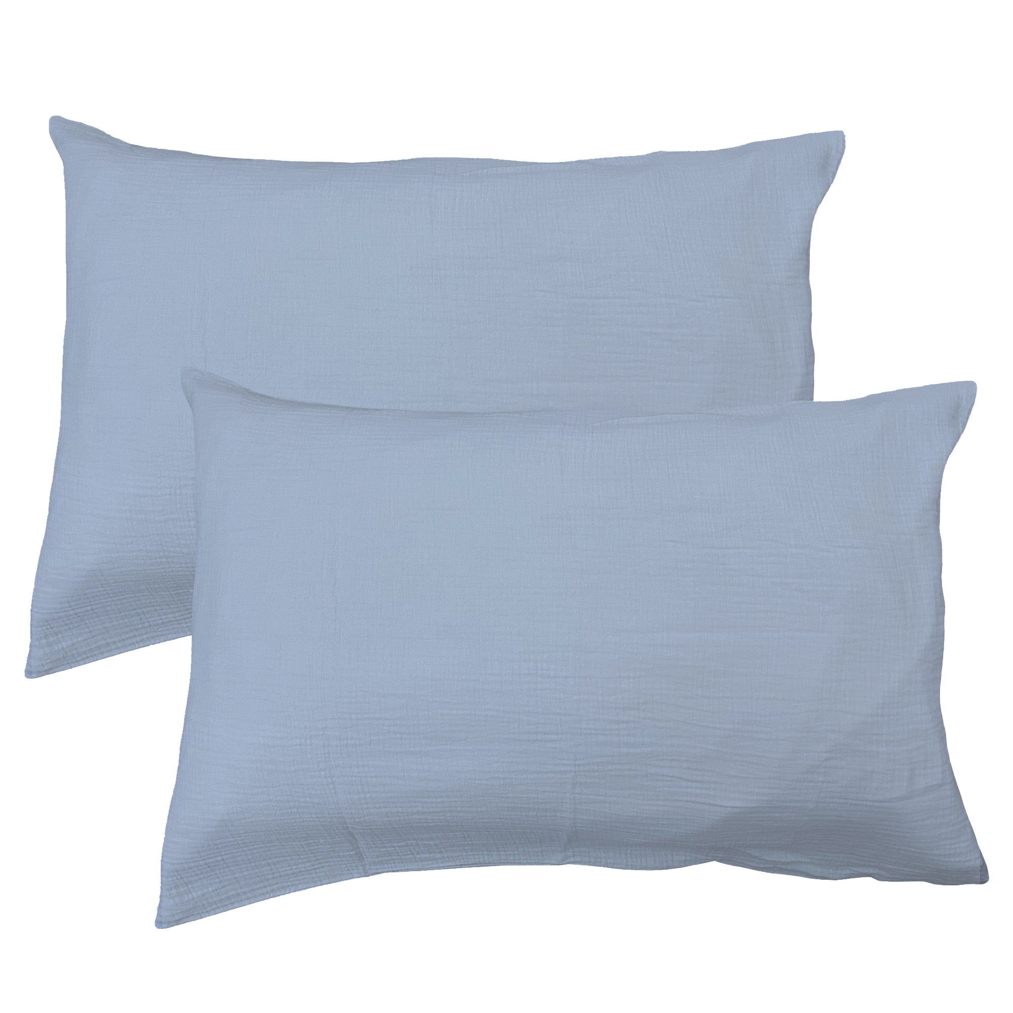 Set de 2 taies d'oreiller unies en coton, GAZE DE COTON - 2