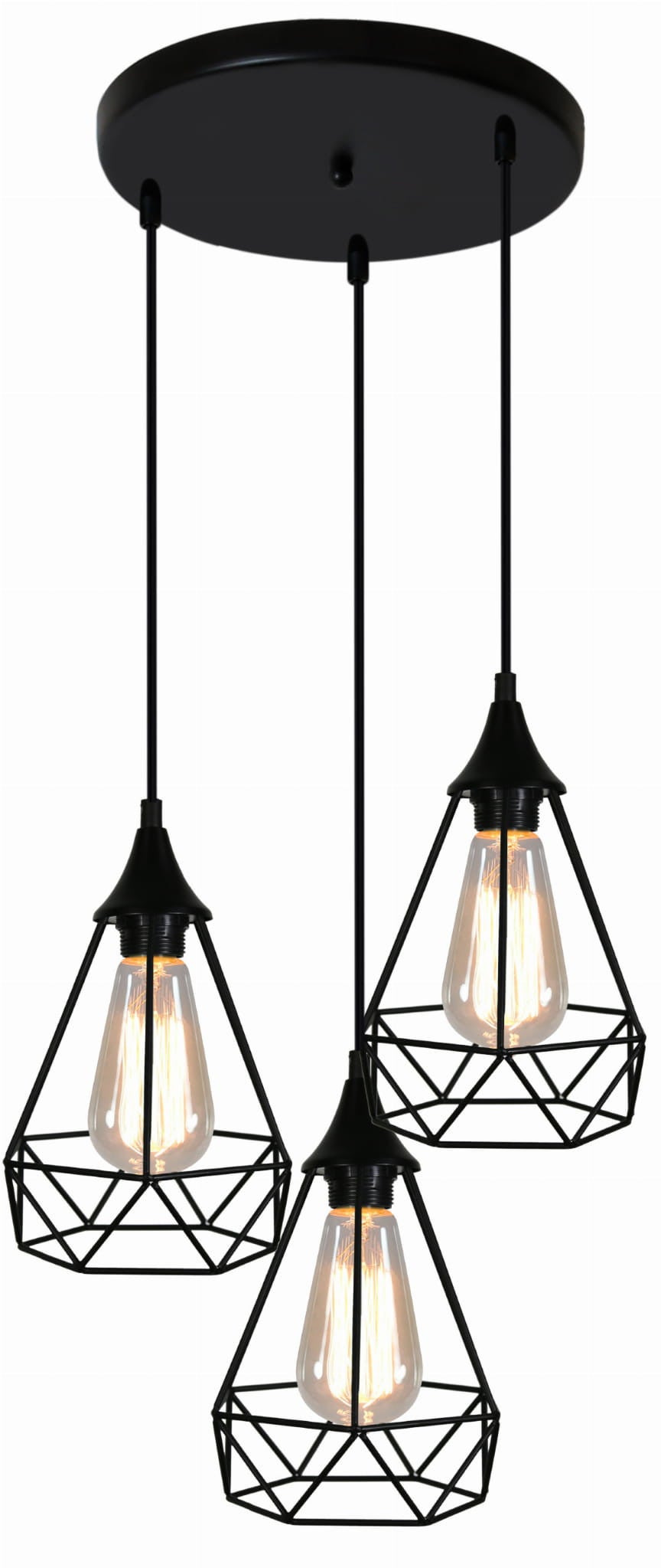 Lampa wisząca Graf czarna 3xE27x60W wym: 115 x 43 x 43 cm metal Candellux