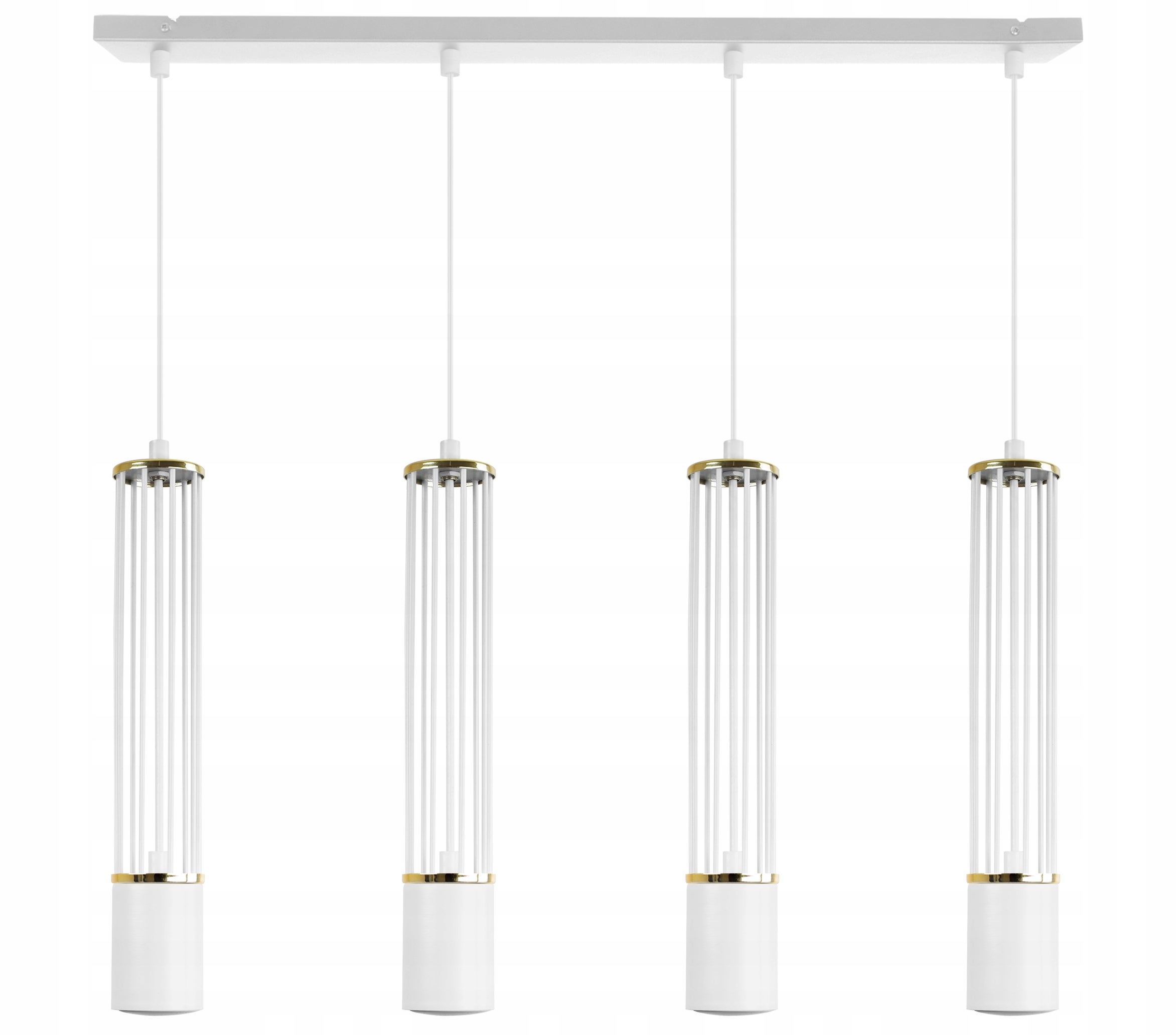 Lampa sufitowa wisząca Aria biała loft 4xGU10 klosz metal biały/złoty Light Home LH
