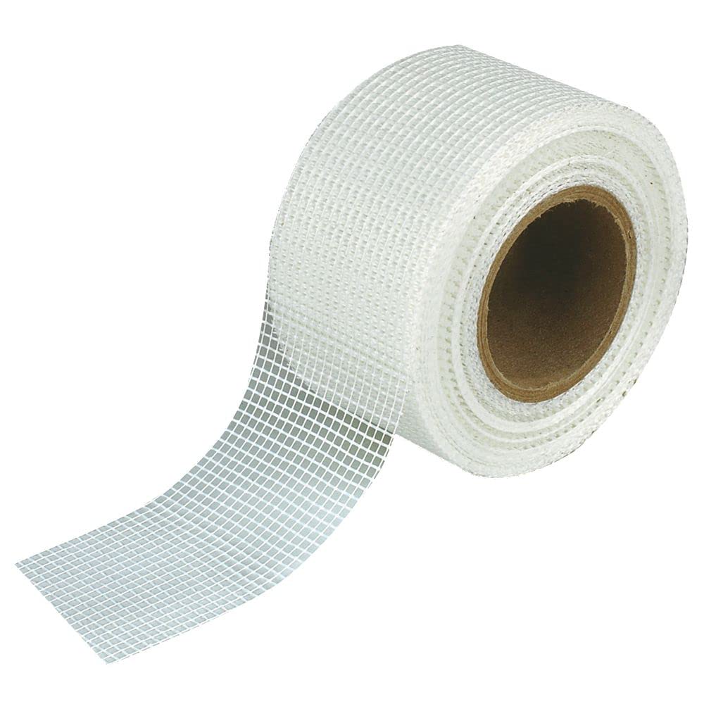 Taśma do płyt gipsowo-kartonowych (45 mm x 30 m), wytrzymała, biała siatka do uszczelniania spoin i pęknięć w sufitach i ścianach
