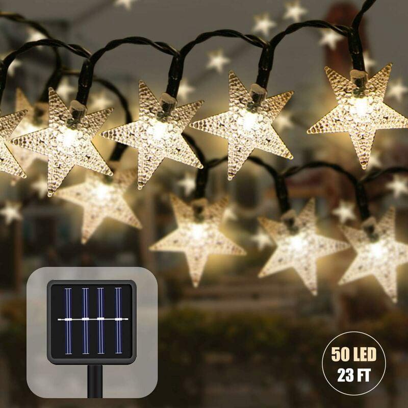 Zewnętrzna lampa solarna łańcuchowa LED Wodoodporna lampa solarna w kształcie gwiazdy Dekoracyjna na imprezę wesele do ogrodu sklepu domu na zewnątrz
