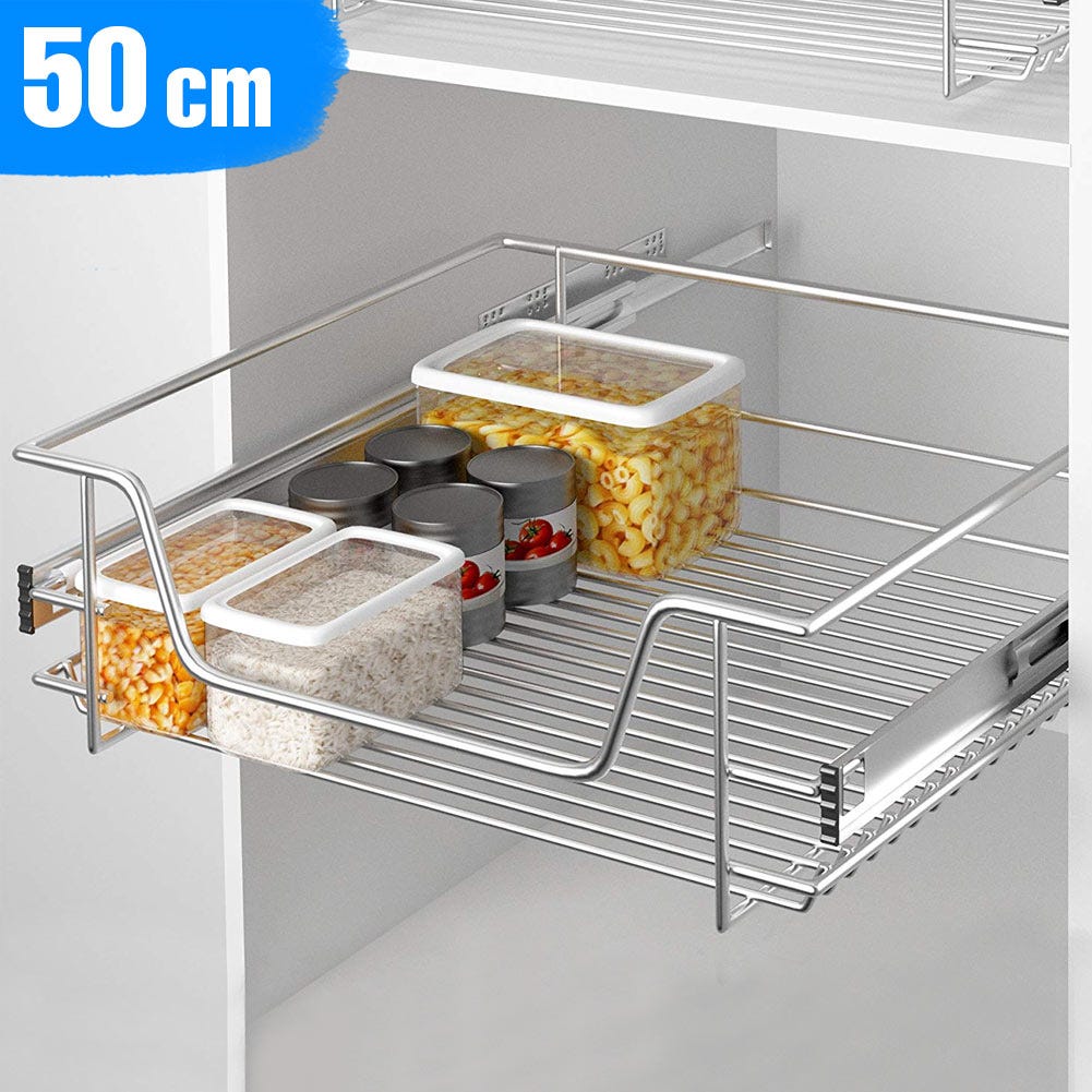 HENGMEI Telescopico cassetto estraibile per armadio allungabile cassetto da cucina ripiano cucina mensola cestello da camera da letto cassetto, 2x50cm HENGMEI Telescopico cassetto estraibile per armadio allungabile cassetto da cucina ripiano cucina mensola cestello da camera da letto cassetto, 2x50cm
