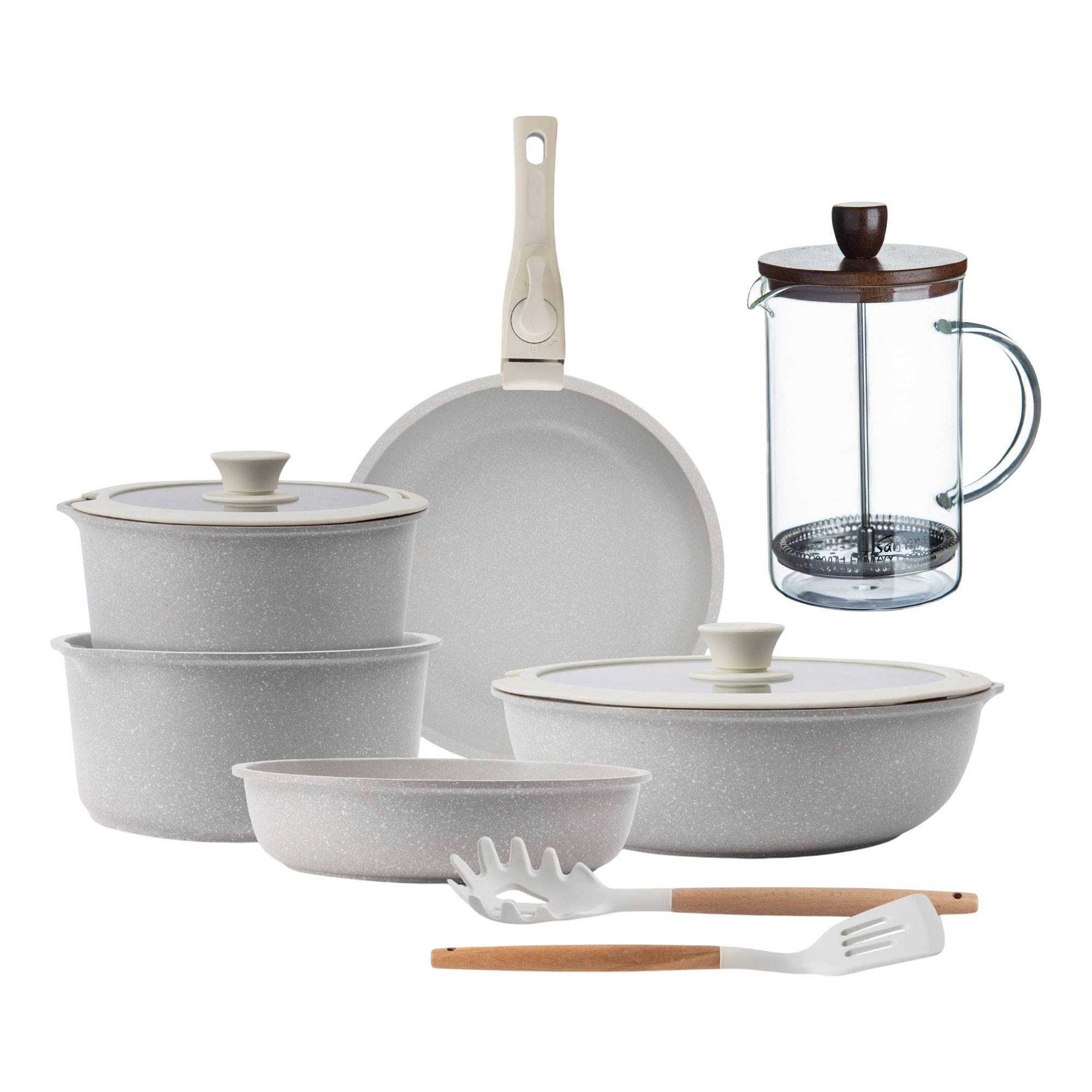 Baterias de cocina bergner click&cook con cafetera de émbolo