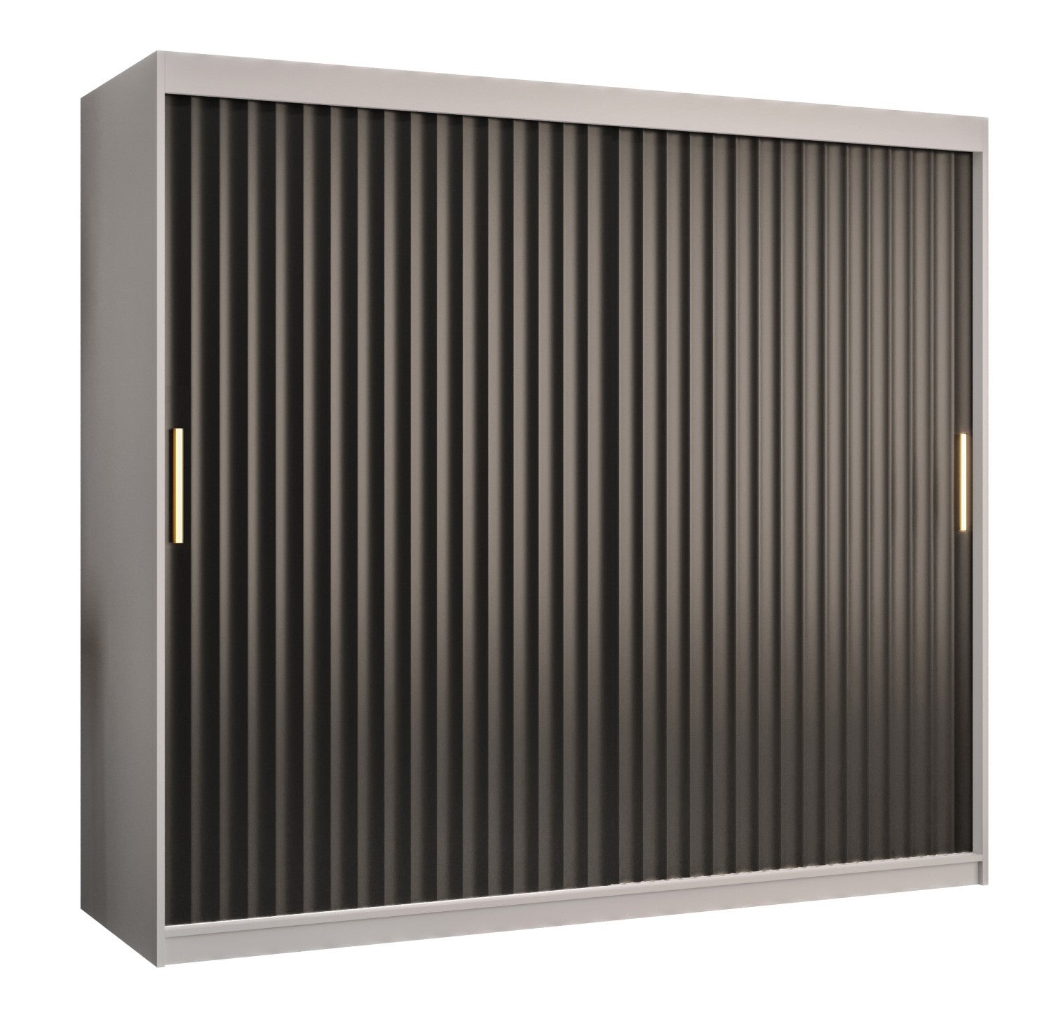 Szafa przesuwna garderoba RIFLO WAVE 1 200 x 62 x 200 cm Biały + Czarny - Abiks Meble
