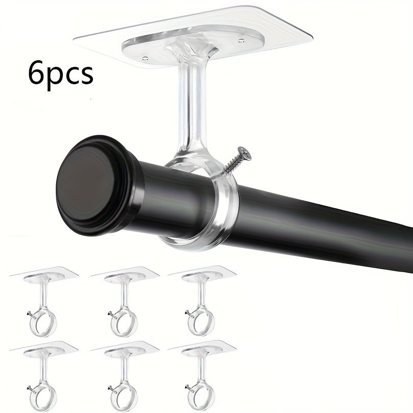 Confezione da 8 ganci adesivi bianchi per binari per tende, supporto adesivo senza perforazione, gancio adesivo per binari telescopici | Leroy Merlin