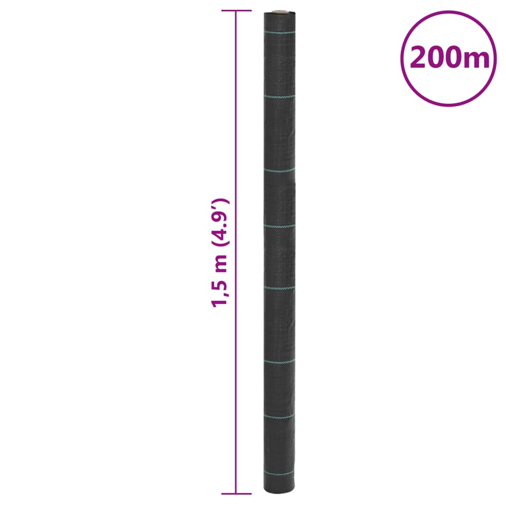 Membrane anti-mauvaises herbes PP noire 1,5x200m - 8