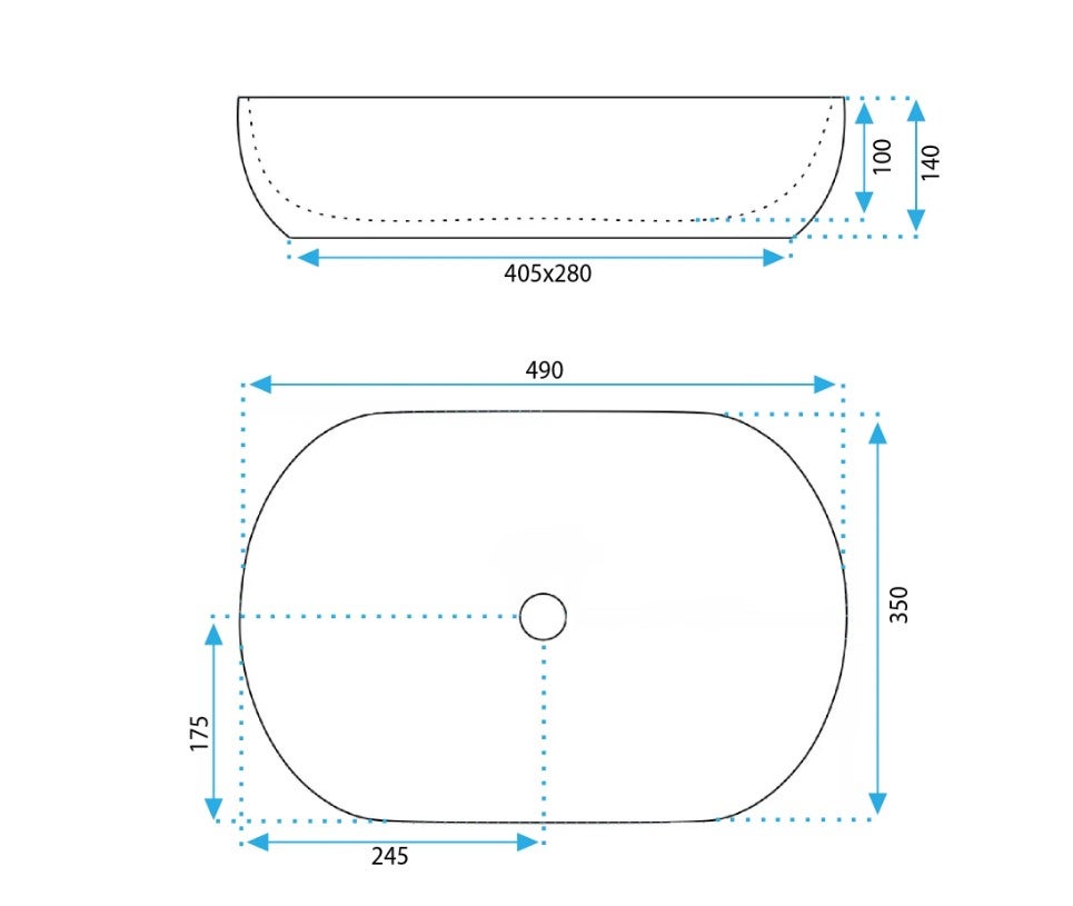 Umywalka Nablatowa Rea Lisa Biały 49 X 35 - 5