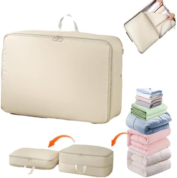 (Khaki) 40 * 12 * 30 cm, super oszczędzający miejsce organizer samokompresujący, organizer do pakowania, oszczędzający miejsce organizer do pakowania