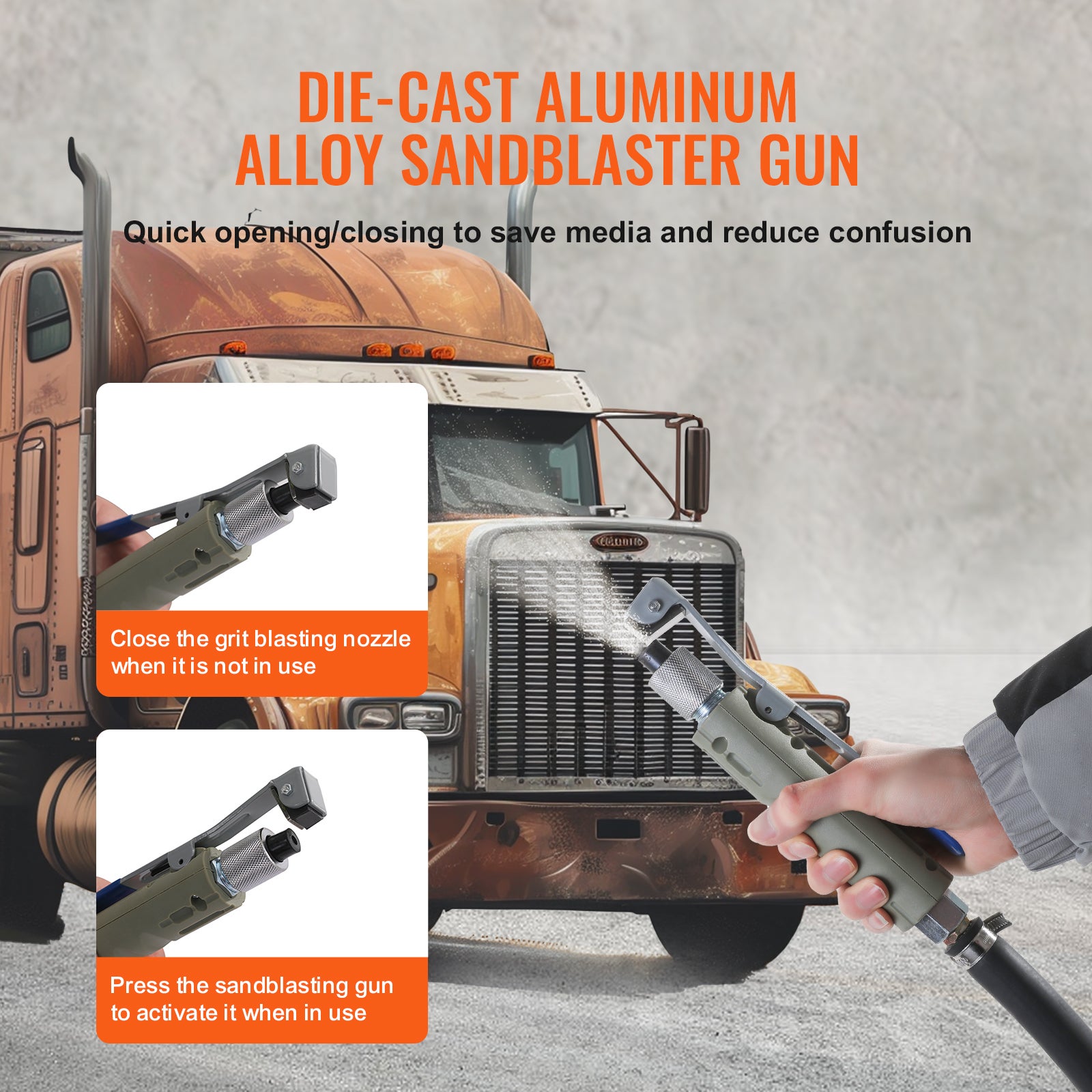 Sableuse Haute Pression VEVOR 18,92 L Kit de Sablage à Air 60-110 PSI Réservoir de Sablage Abrasif avec 4 Buses en Céramique et Séparateur Huile-eau - 4