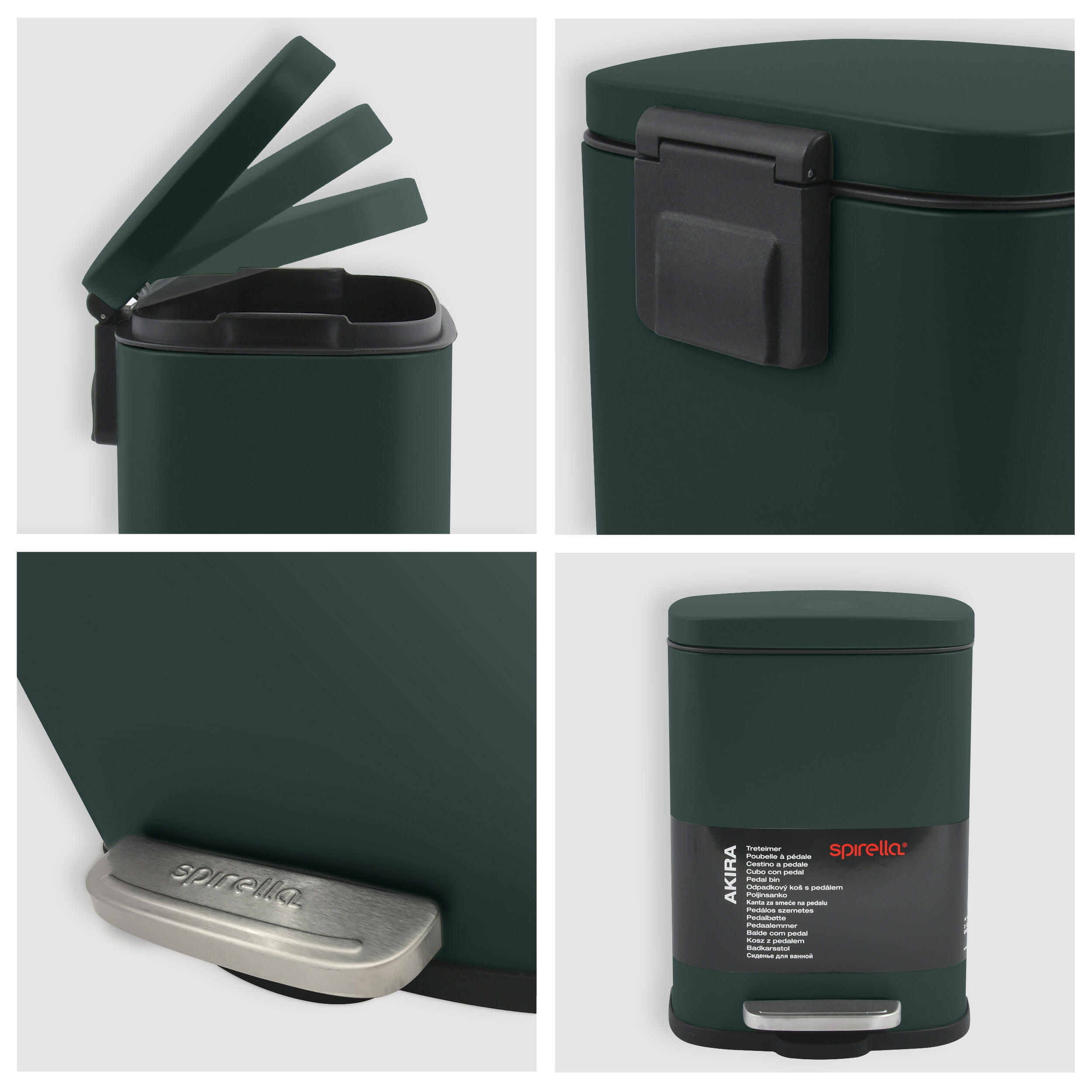 Cestino da bagno 5 l verde scuro Akira COTEXSA - 2