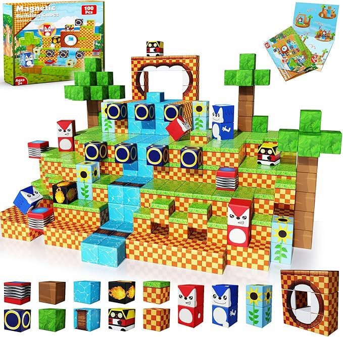 Blocs Construction Magnétiques Jouet, Jeux de Construction ducatifs Blocs Construction Magnétiques Jouet, Jeux de Construction ducatifs