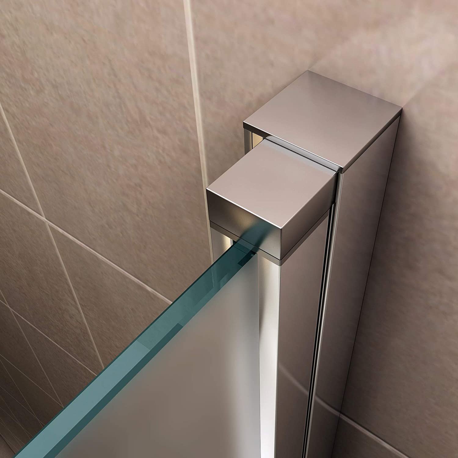 Porte de douche 77x195 cm verre opaque/dépoli - ajustable de 77 à 80 cm - 4