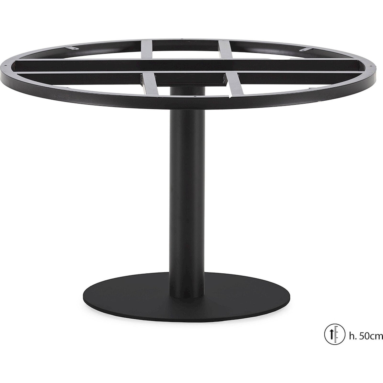 Pied de table élégant Métal Noir Mat 45 x 45 x 50 cm Noir mat intense - 2