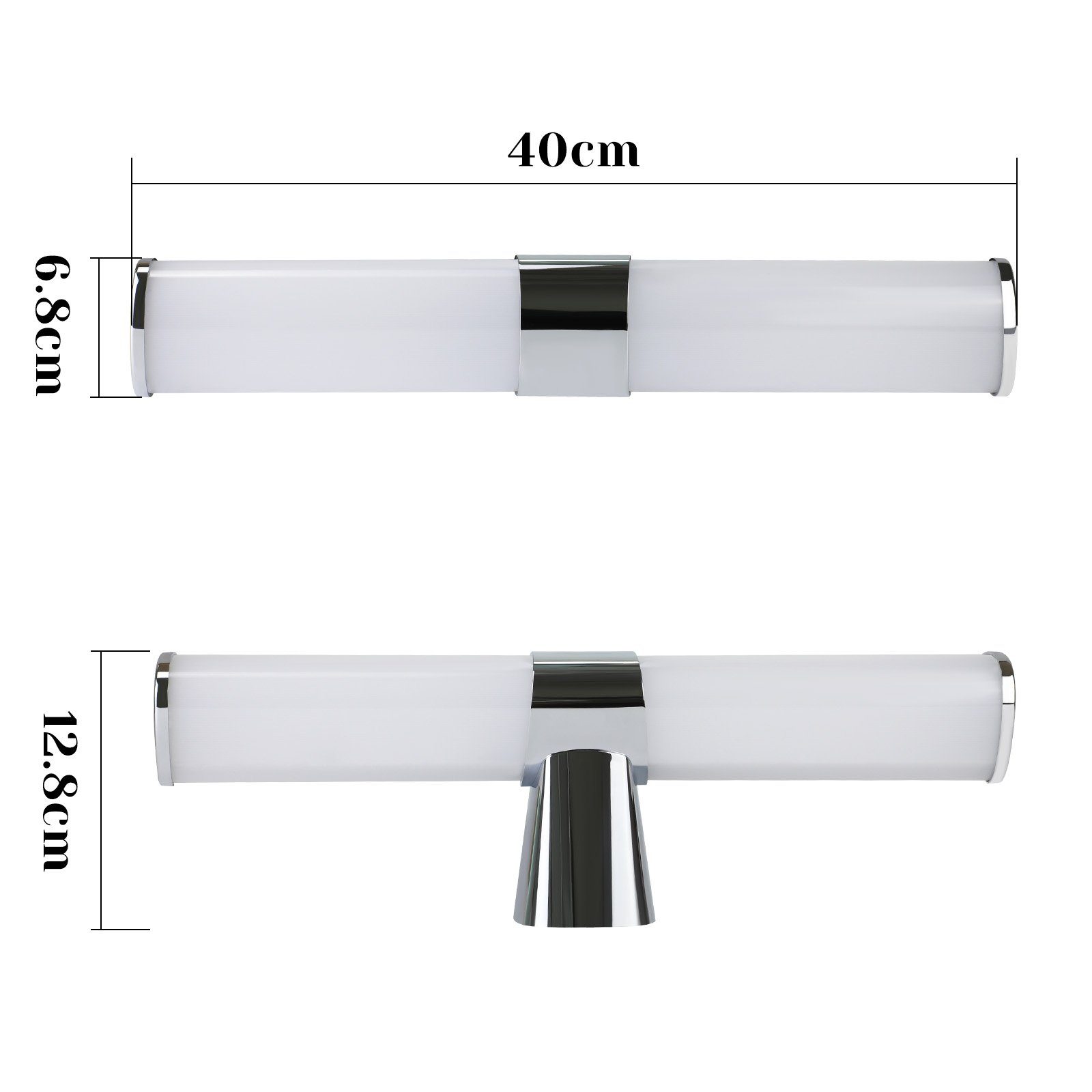 ZMH Lustro łazienkowe z oświetleniem -8W nowoczesne 40 cm, chromowane, sypialnia, IP44 - 3