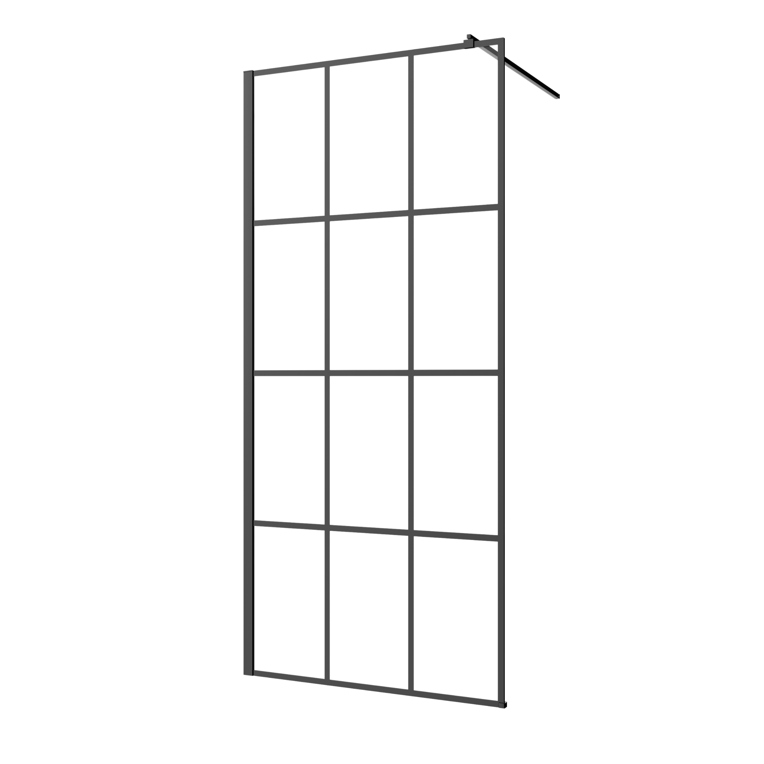 Kabina Prysznicowa Walk In Kabina Walk-In Ścianka 200x100 cm INVENA czarny