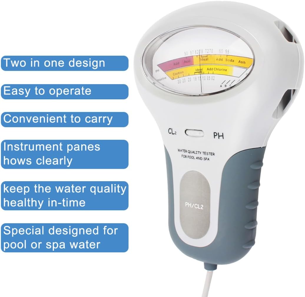 Testeur d'eau avec sonde - Testeurs de pH numériques pour l'eau - Test de piscine - Pour eau potable, bassin à poissons, piscine et aquarium - 3
