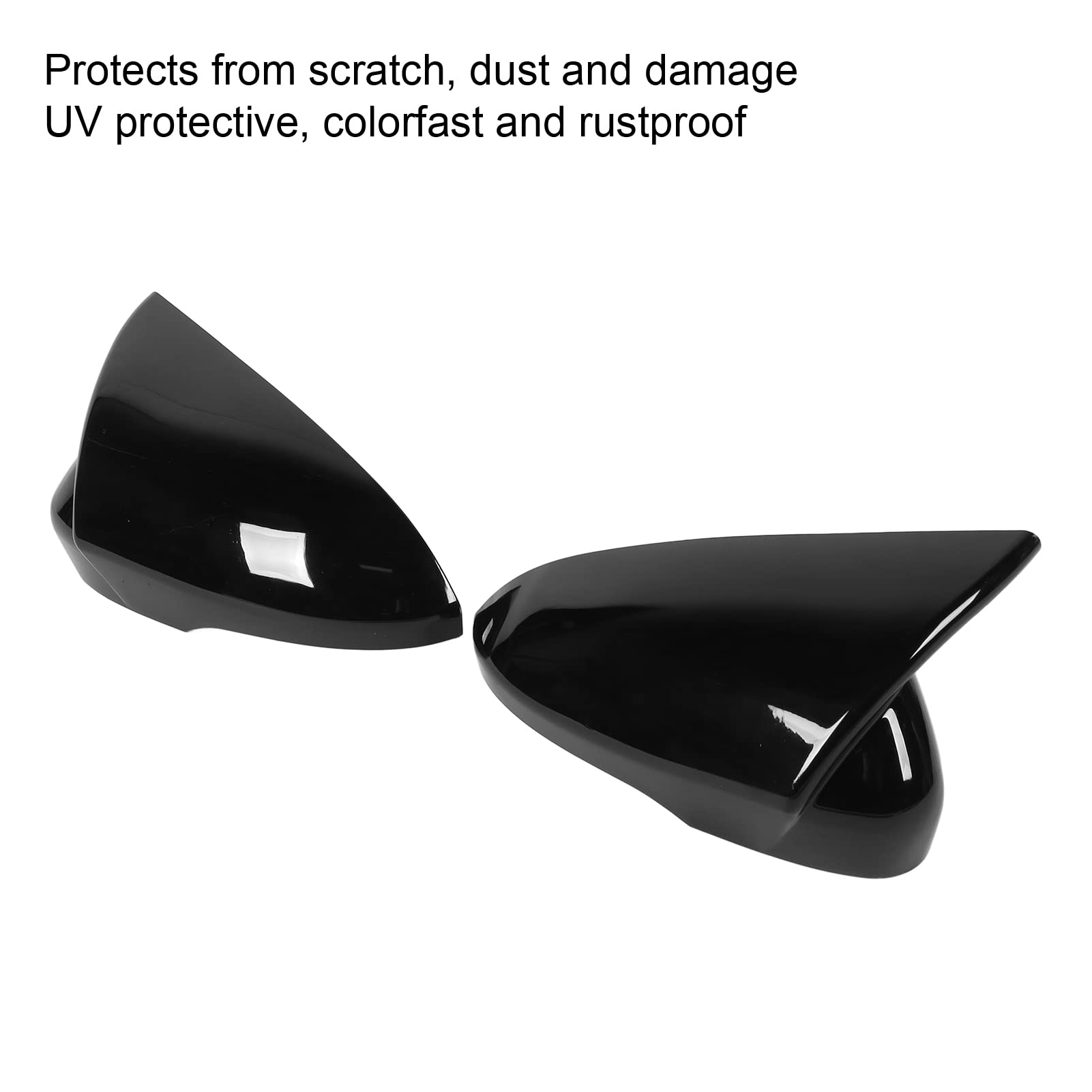 paio di copri specchietto retrovisore sinistro e destro, protezione specchietto retrovisore laterale di ricambio per Ford Mondeo 13-20 (nero) - 7